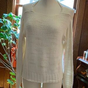 Rachel Zoe White Cotton Blend Low-high Sweater - M